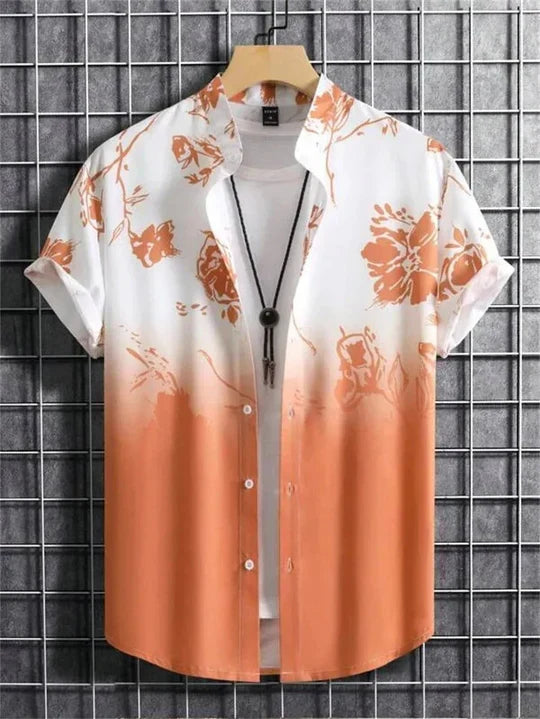 Chemise hawaïenne à motif floral 3D dynamique pour les jours détente