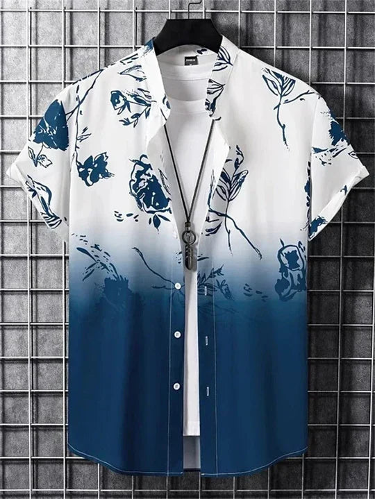 Chemise hawaïenne à motif floral 3D dynamique pour les jours détente