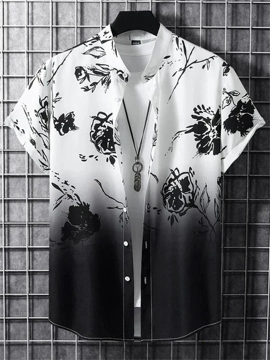 Chemise hawaïenne à motif floral 3D dynamique pour les jours détente