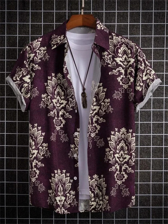 Chemise hawaïenne à motif floral 3D dynamique pour les jours détente