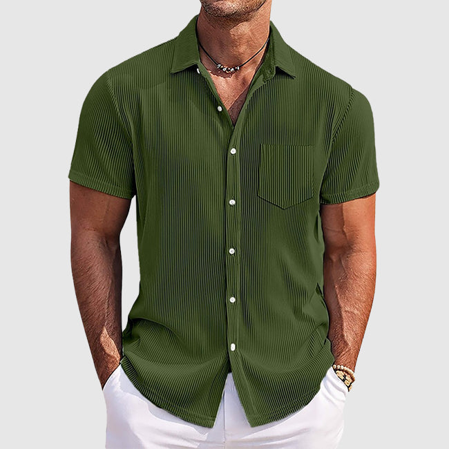 Chemise homme à manches courtes et col à revers