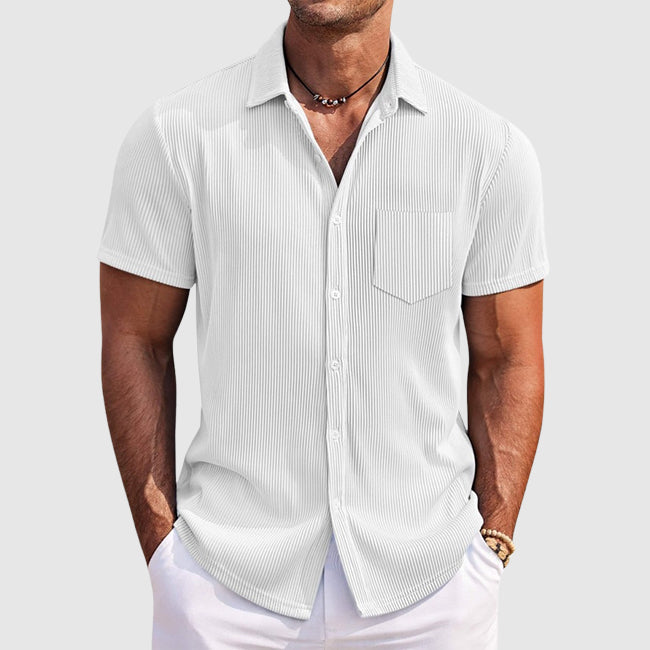 Chemise homme à manches courtes et col à revers
