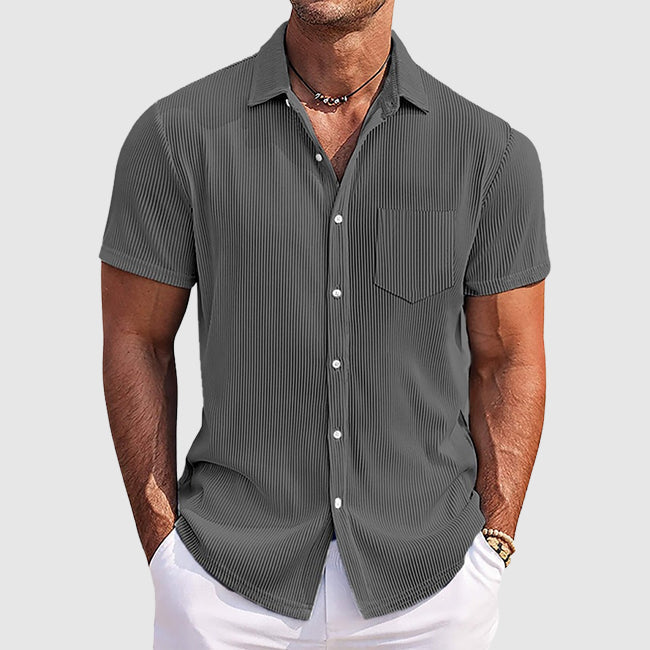 Chemise homme à manches courtes et col à revers
