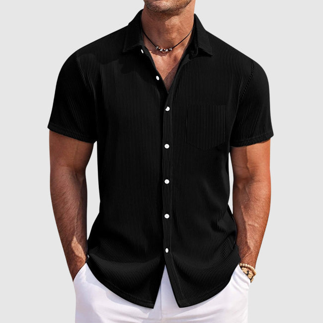 Chemise homme à manches courtes et col à revers