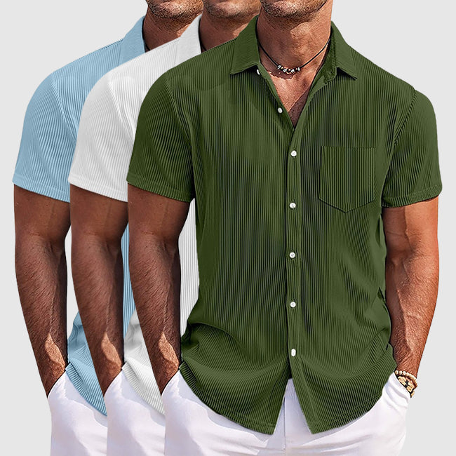 Chemise homme à manches courtes et col à revers