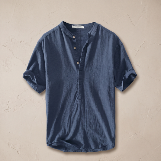 Chemise homme en mélange lin et coton, légère, respirante et décontractée