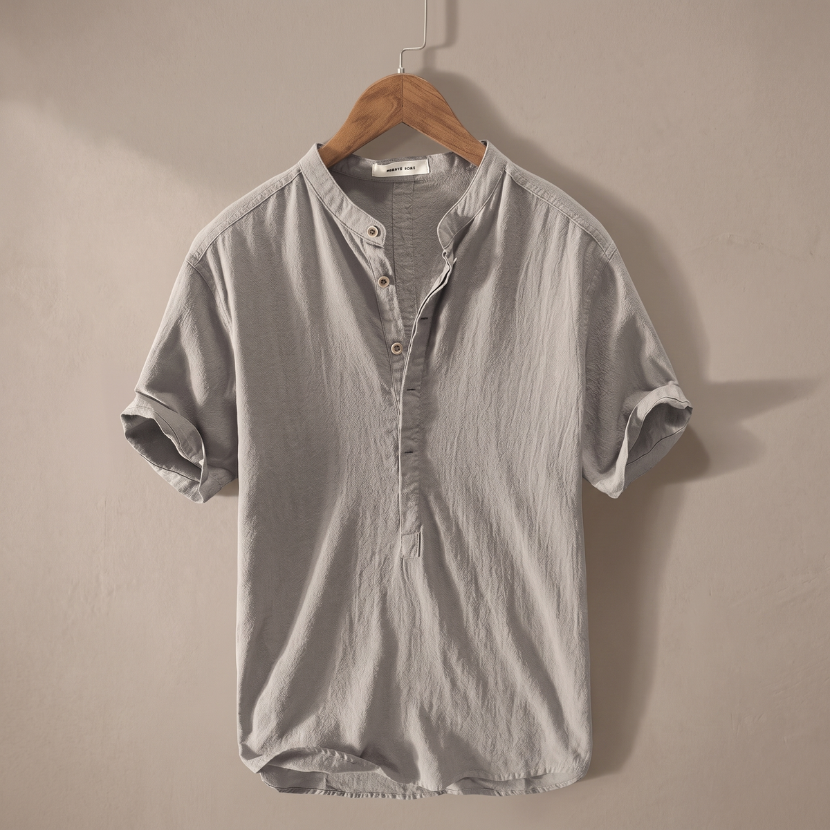 Chemise homme en mélange lin et coton, légère, respirante et décontractée