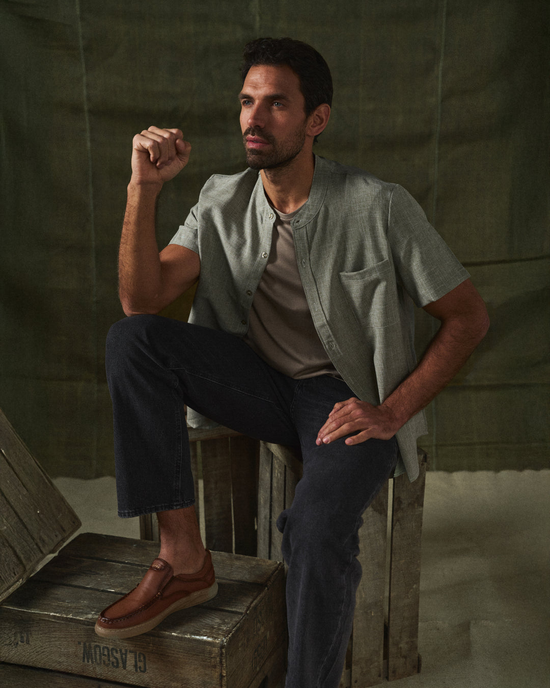 Chemise homme manches courtes d'été à boutons