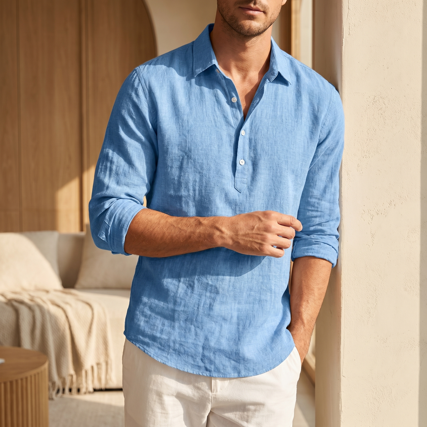 Chemise lin premium homme coupe décontractée pour le quotidien