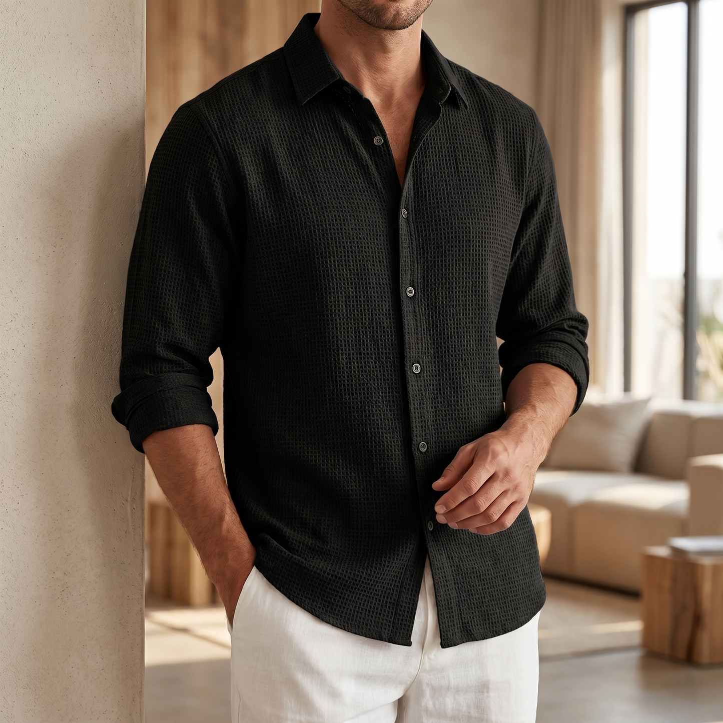 Chemise lin premium homme coupe décontractée pour le quotidien