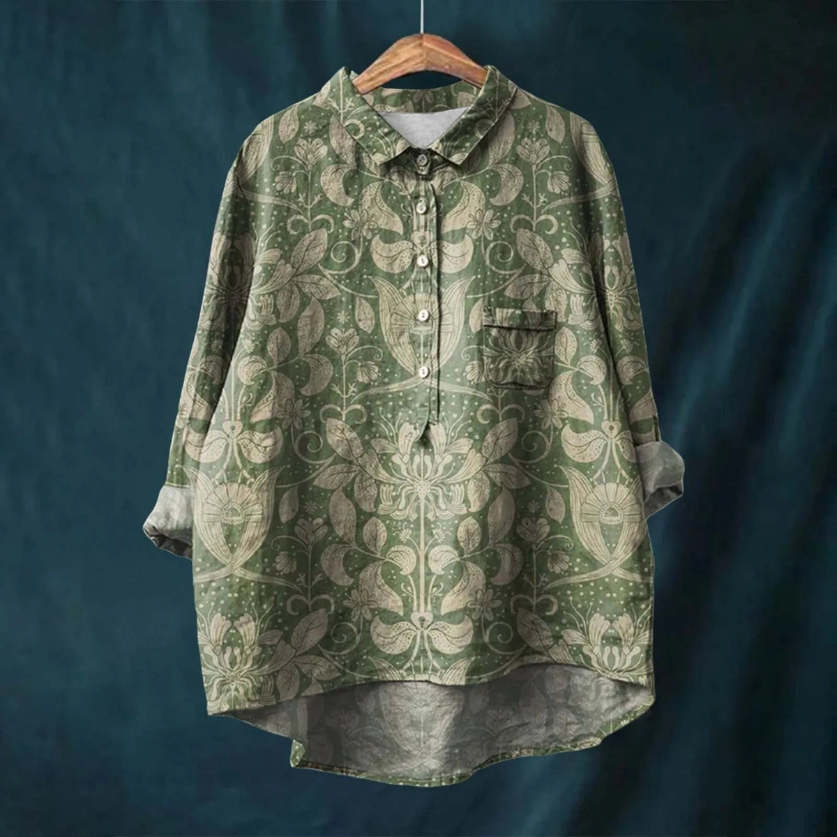 Chemise oversize pour femme avec patte de boutonnage