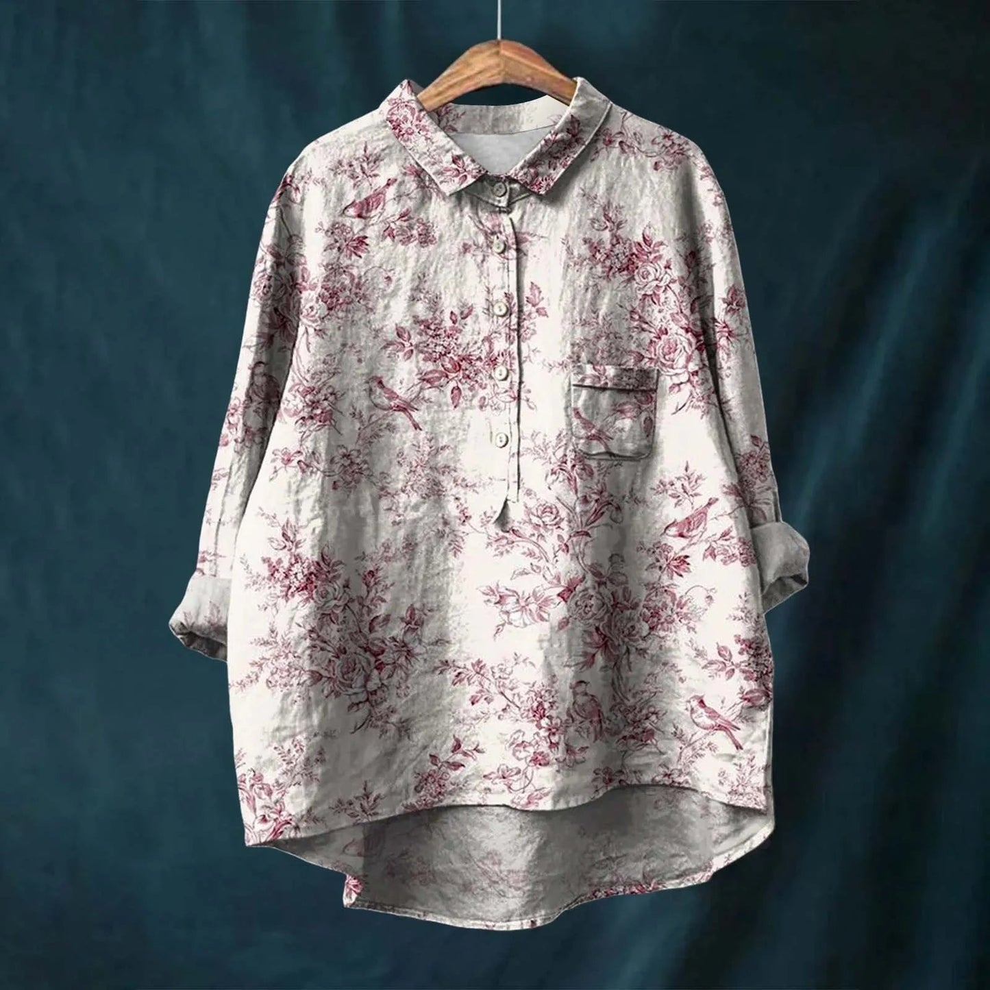 Chemise oversize pour femme avec patte de boutonnage
