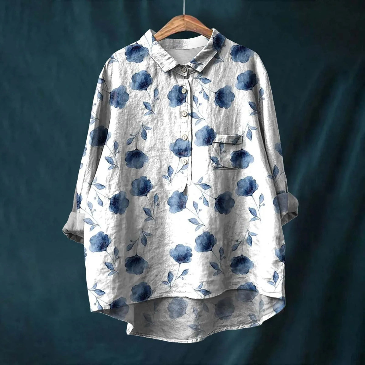 Chemise oversize pour femme avec patte de boutonnage