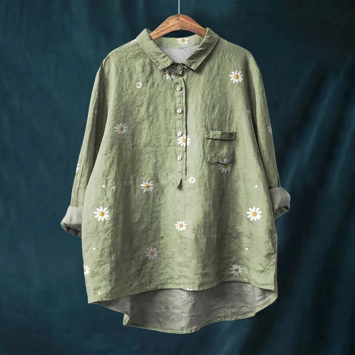 Chemise oversize pour femme avec patte de boutonnage