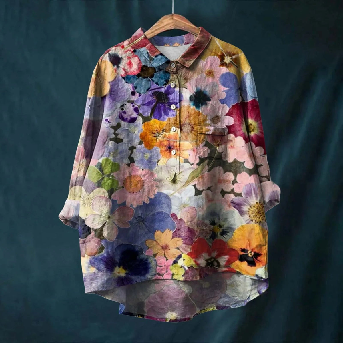 Chemise oversize pour femme avec patte de boutonnage