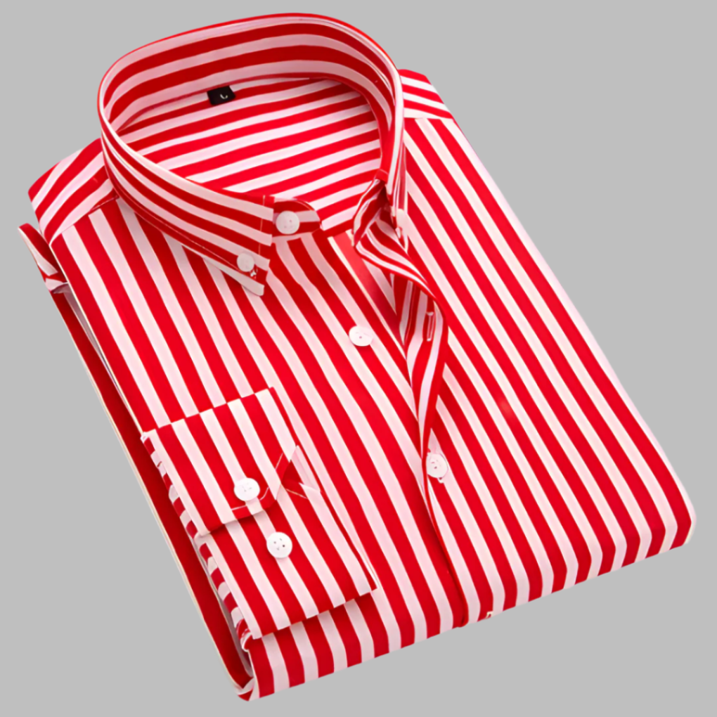 Chemise rayée polyvalente avec col boutonné