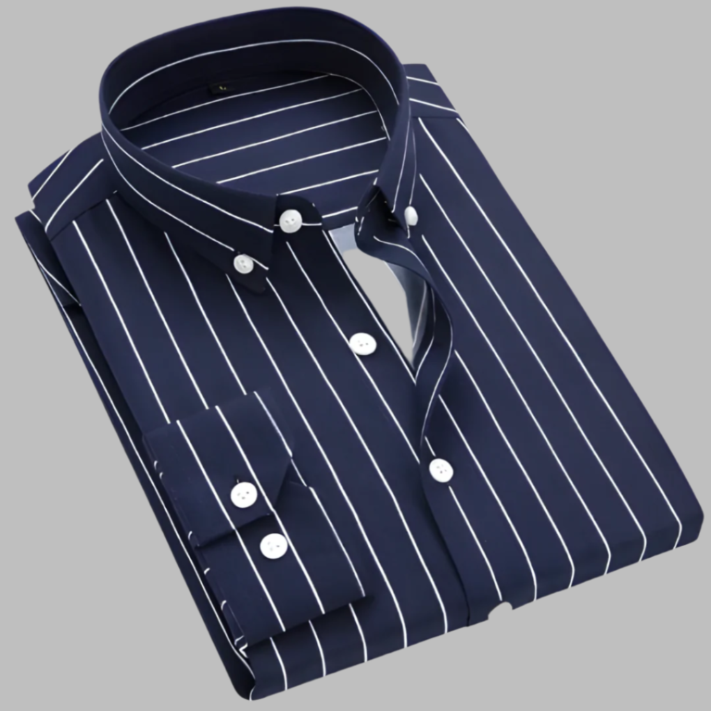 Chemise rayée polyvalente avec col boutonné