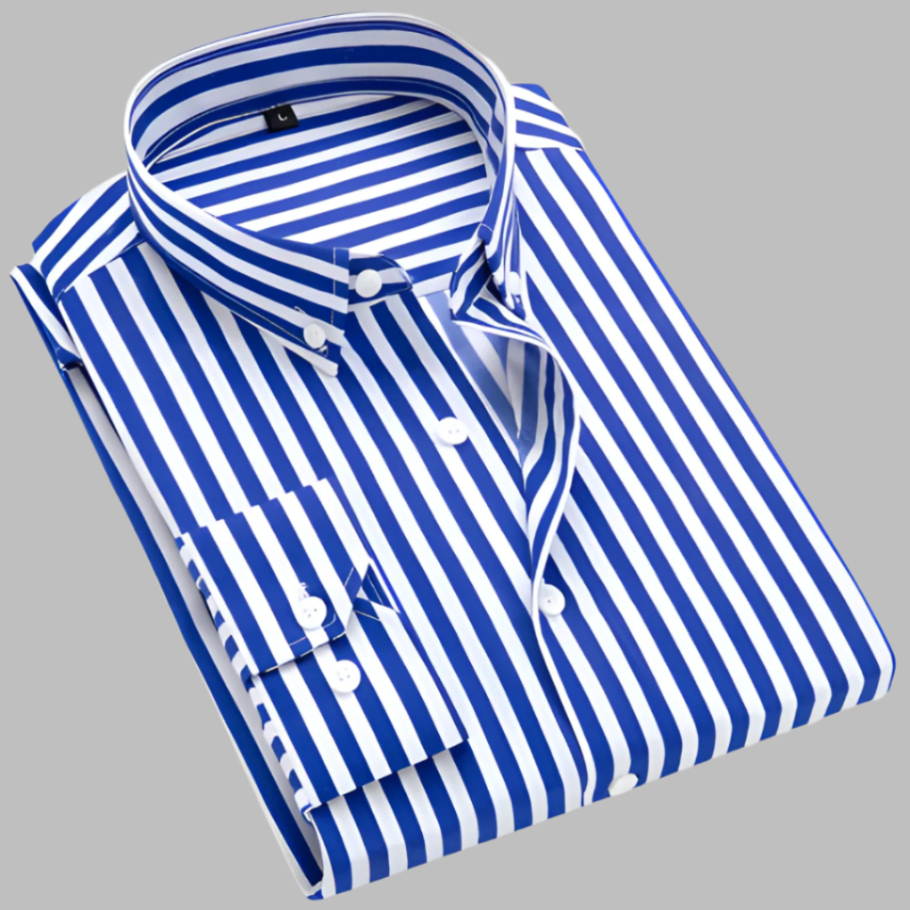 Chemise rayée polyvalente avec col boutonné