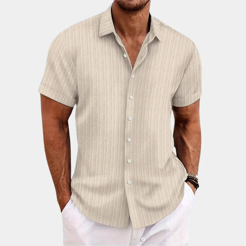 Chemise structurée et respirante à patte de boutonnage pour homme