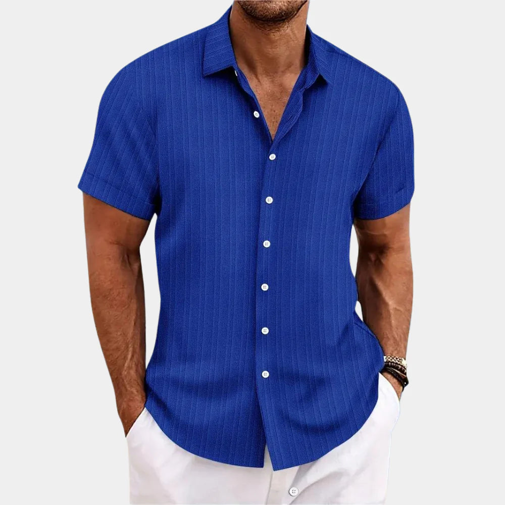 Chemise structurée et respirante à patte de boutonnage pour homme