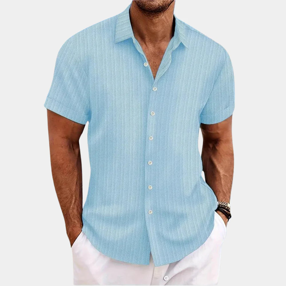 Chemise structurée et respirante à patte de boutonnage pour homme