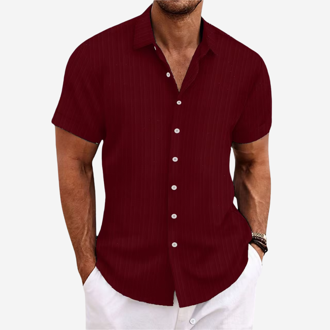 Chemise structurée et respirante à patte de boutonnage pour homme
