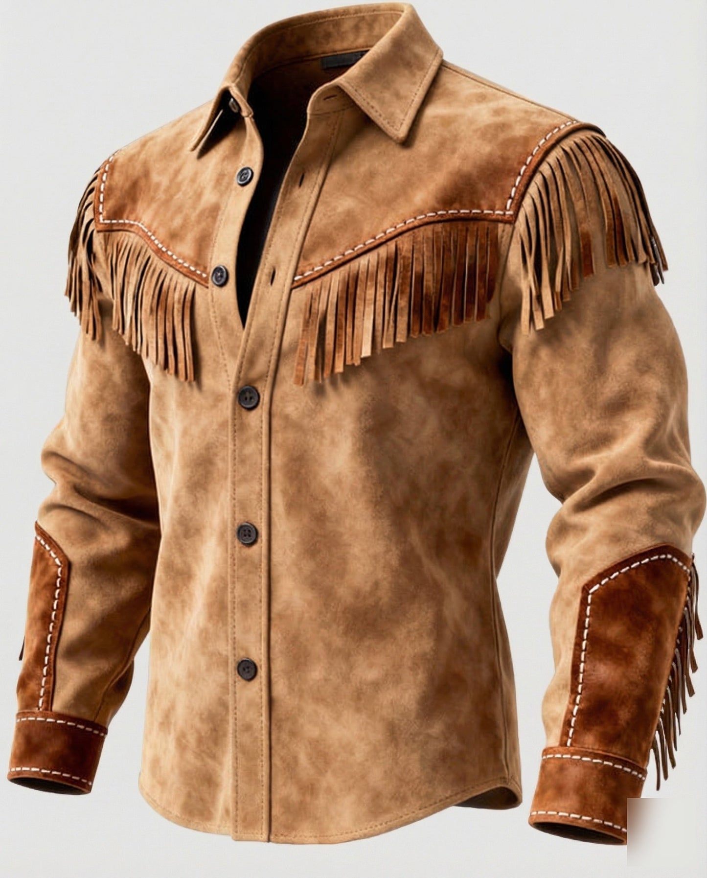 Chemise western à franges et broderies