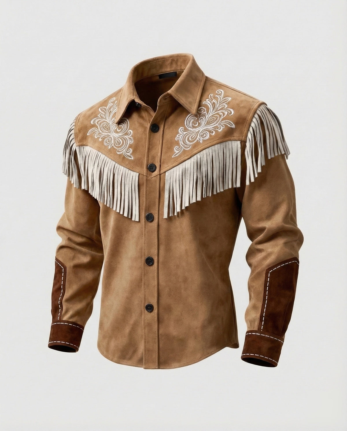 Chemise western à franges et broderies