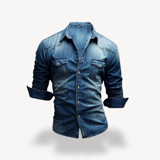 Chemise western classique à boutons-pression