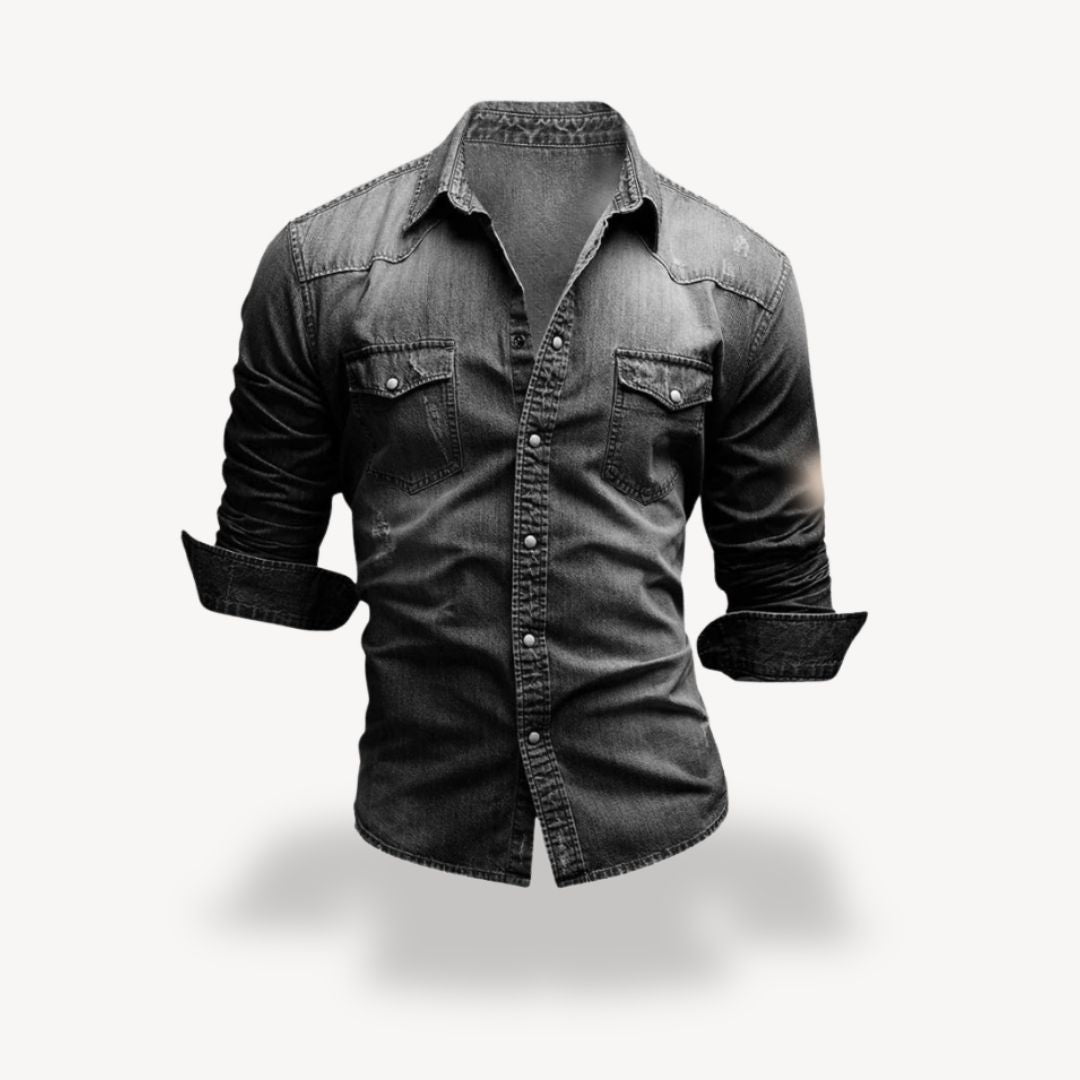 Chemise western classique à boutons-pression