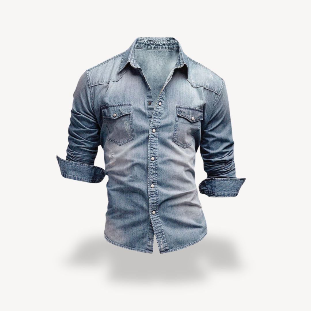 Chemise western classique à boutons-pression