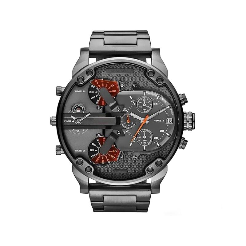 Chronographe à quartz en acier inoxydable
