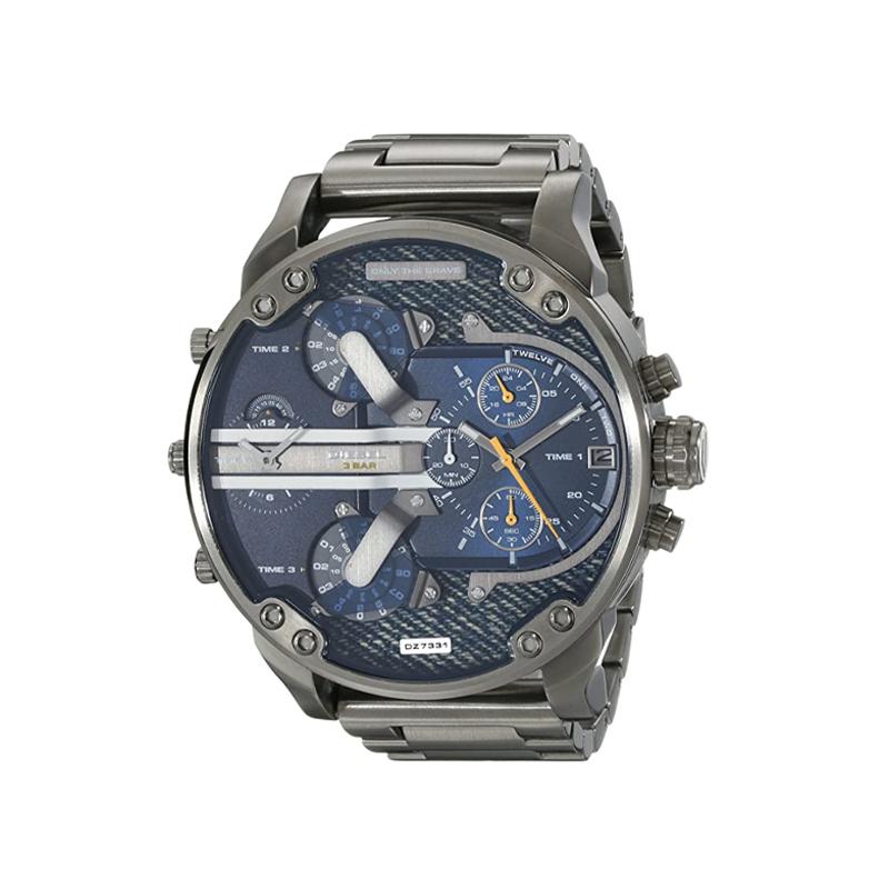 Chronographe à quartz en acier inoxydable