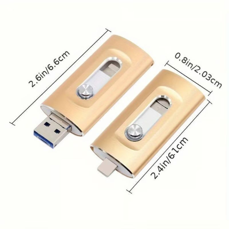 Clé USB grande capacité 3-en-1 pour téléphone portable et ordinateur
