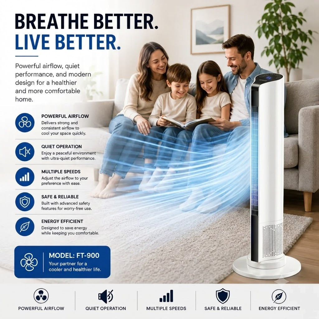 Climatiseur mobile sur colonne, rafraîchisseur d'air d'intérieur