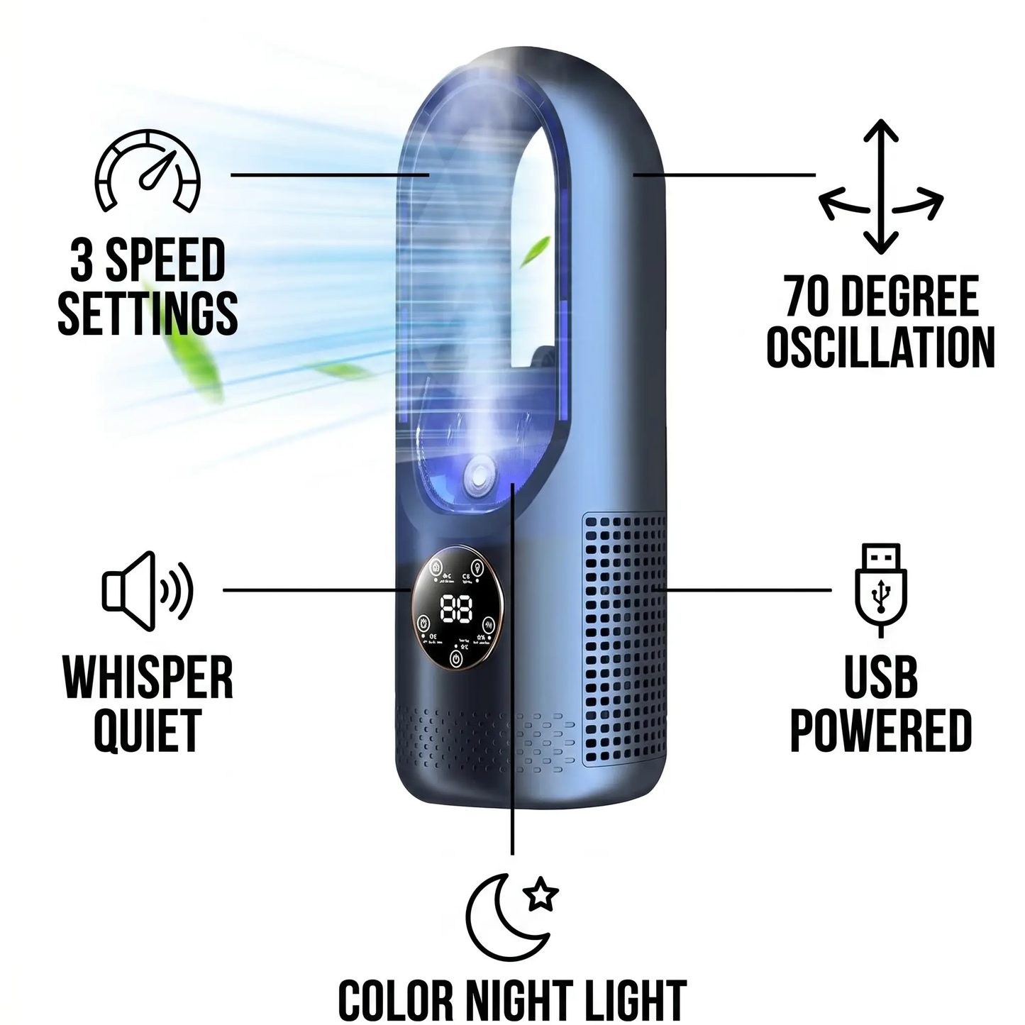 Climatiseur portable silencieux sans pales pour maison et bureau