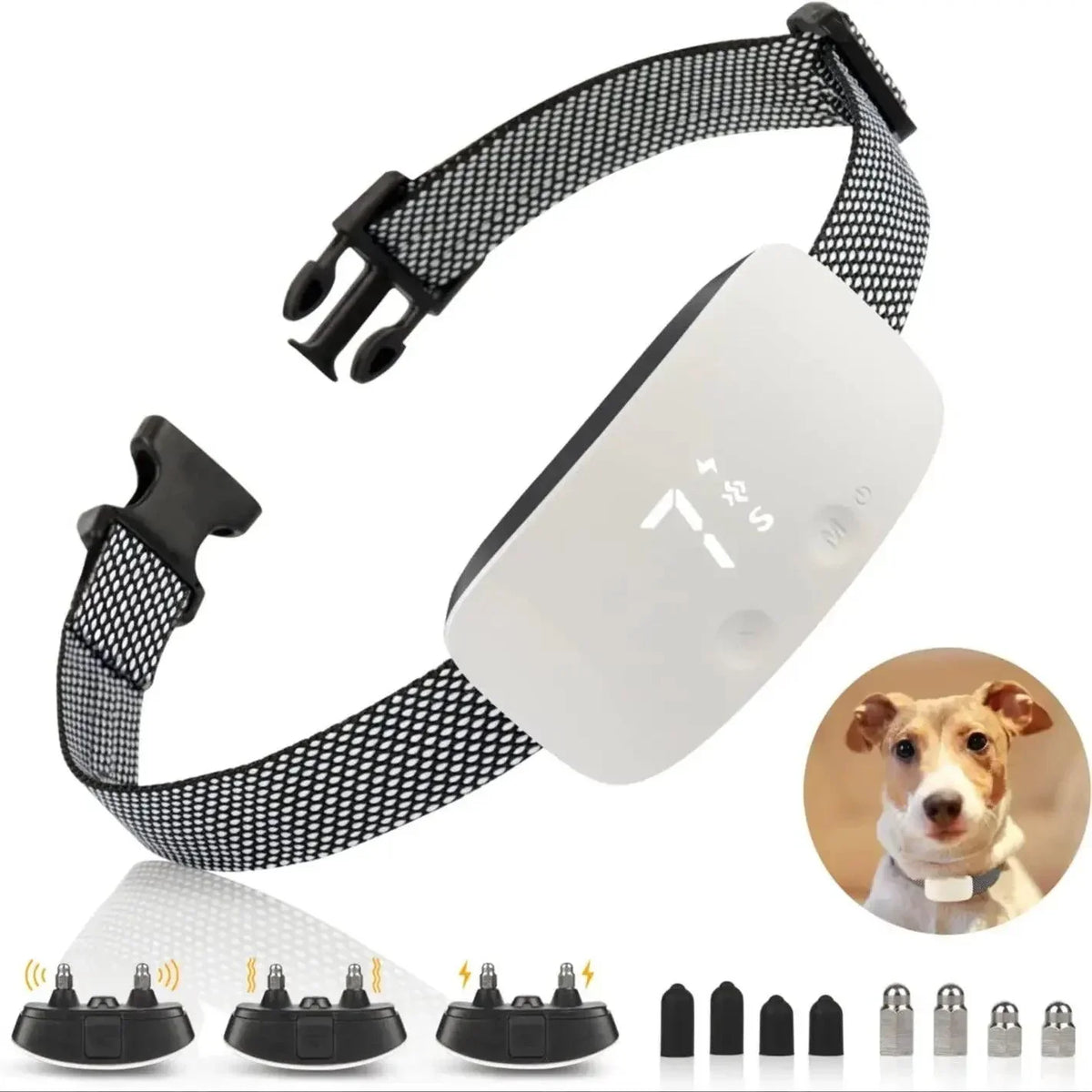 Collier anti-aboiement pour chien rechargeable et étanche