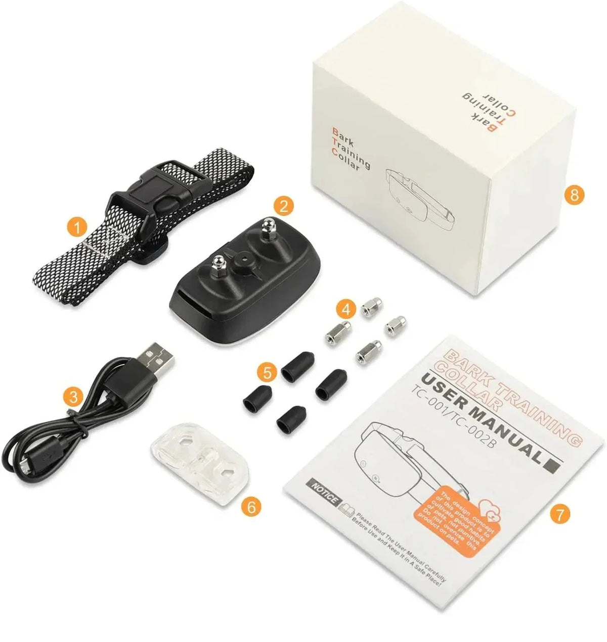 Collier anti-aboiement pour chien rechargeable et étanche