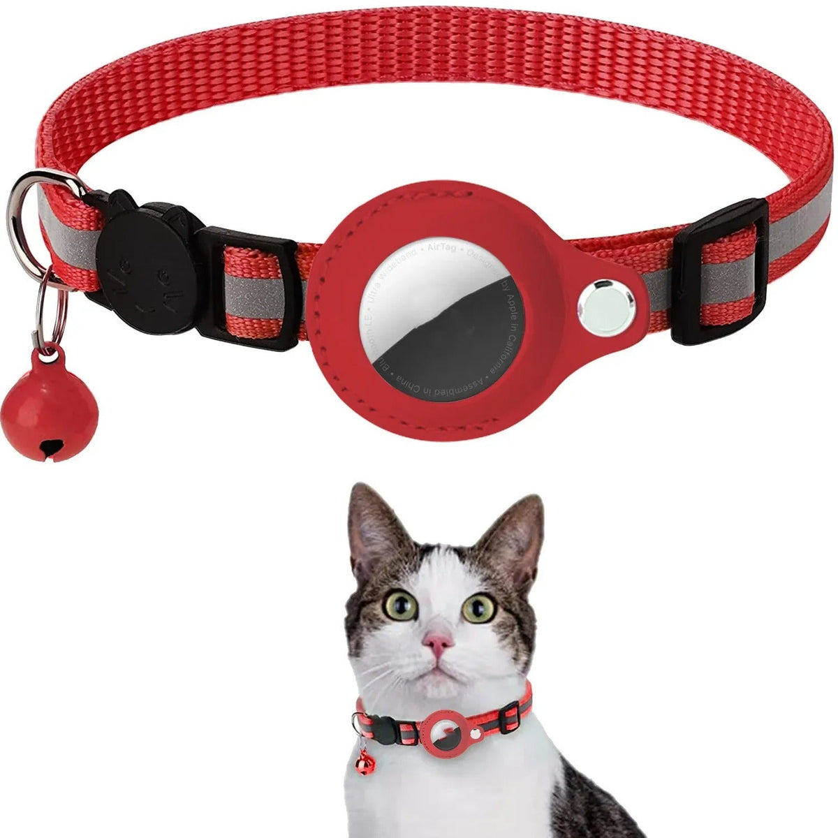 Collier GPS pour chat avec réflecteur de sécurité