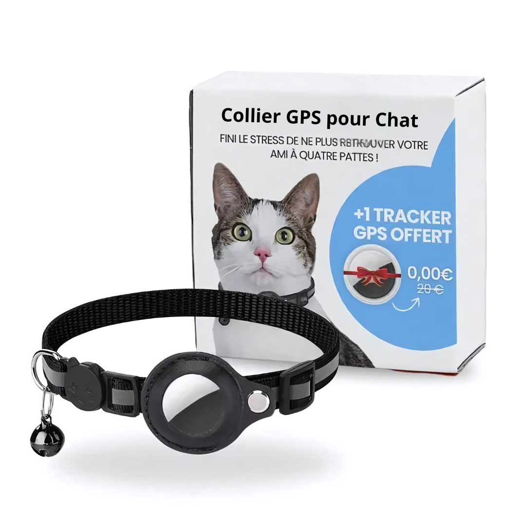 Collier GPS pour chat avec suivi en direct et sécurité
