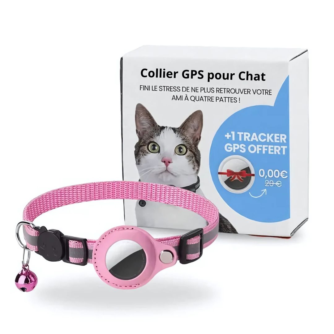 Collier GPS pour chat avec suivi en direct et sécurité