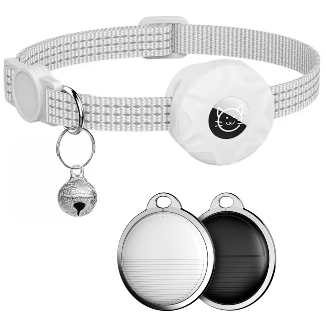 Collier pour chat avec localisateur Bluetooth et design réfléchissant pour une sécurité accrue