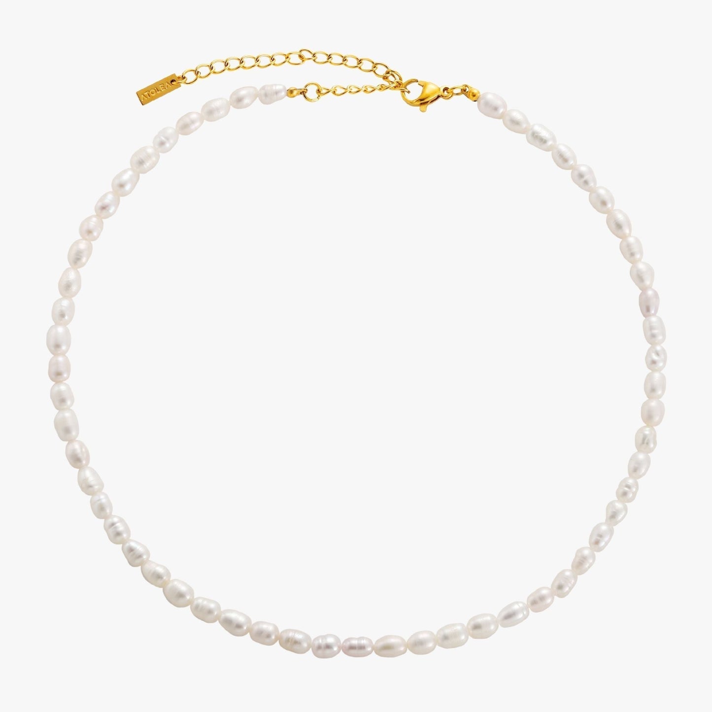 Collier ras de cou en perles d'eau douce plaqué or 18 carats