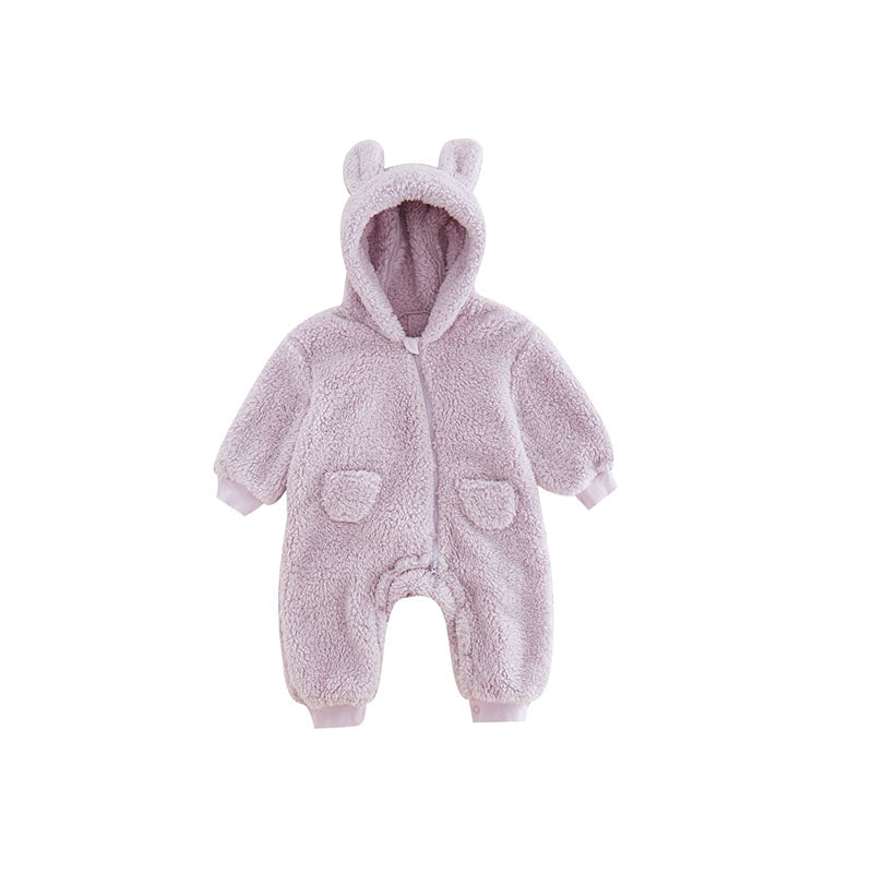 Combinaison chaude en polaire pour enfant avec motif animal