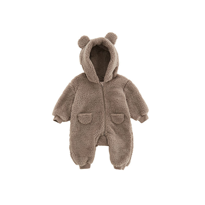 Combinaison chaude en polaire pour enfant avec motif animal
