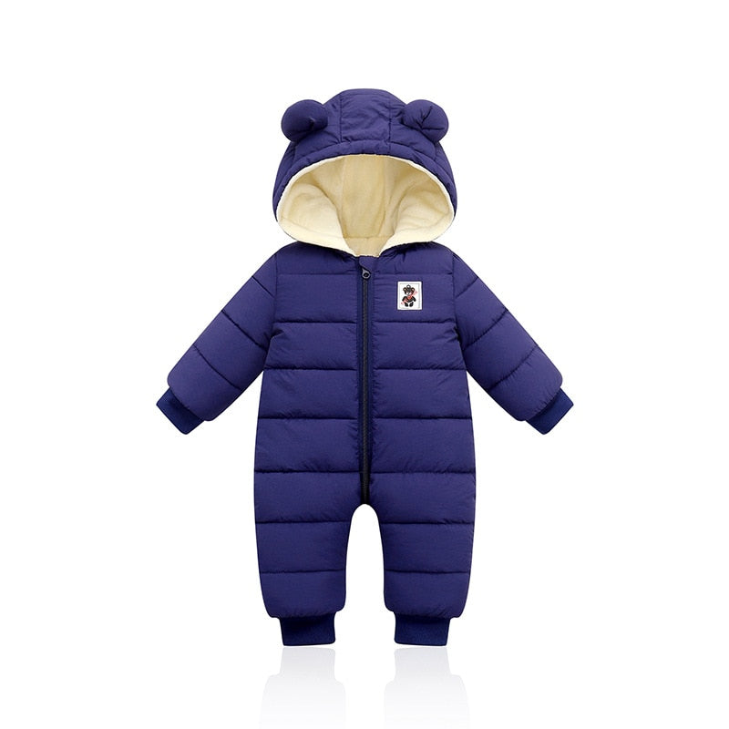 Combinaison de neige chaude et confortable avec petites oreilles pour enfant