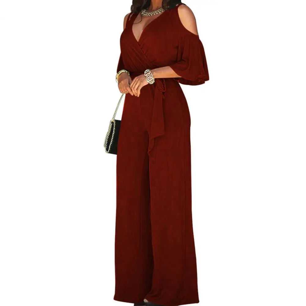 Combinaison femme à jambes larges