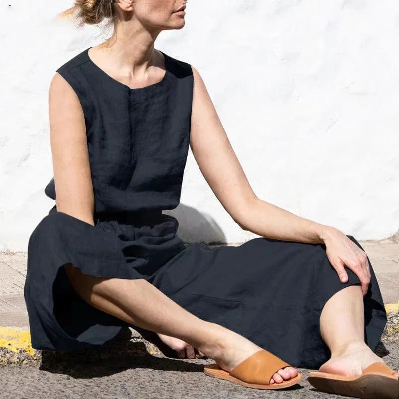 Combinaison sans manches à jambes larges pour femme