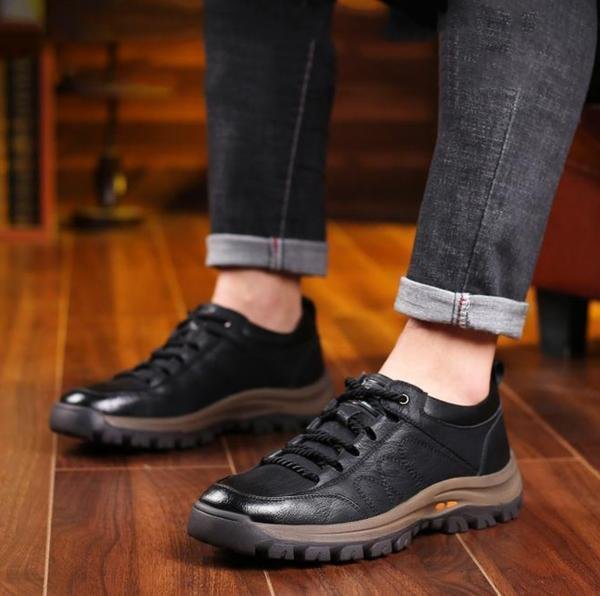 Comfortable and Waterproof Orthopedic Leather Shoes for Men