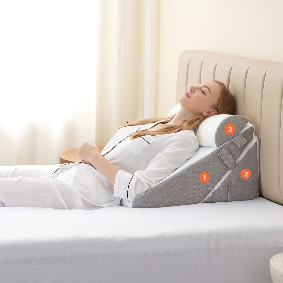 COMFORTRISE – Adjustable Memory Foam Wedge Cushion for Back and Leg Relaxation